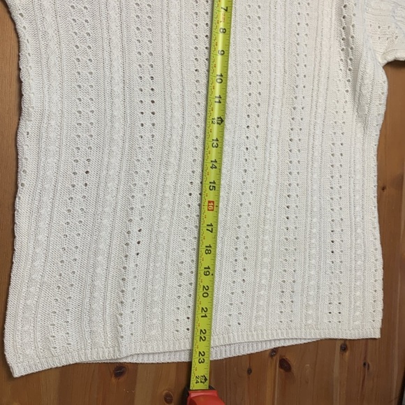 Egyptian NWOT Acrylic Sweater, Ivory, Short Sleeve, Loose Cable Knit,Light - Picture 10 of 11